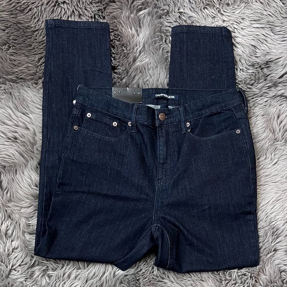 Calvin Klein Jeans Women's High Rise Skinny Jeans | Dark Wash Denim | Size 10 - Picture 2 of 7